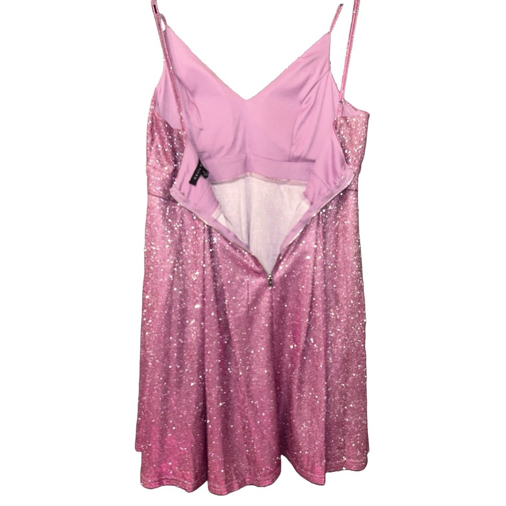 Haute Monde pink & lavender glitter sparkle mini dress size small - Picture 3 of 7